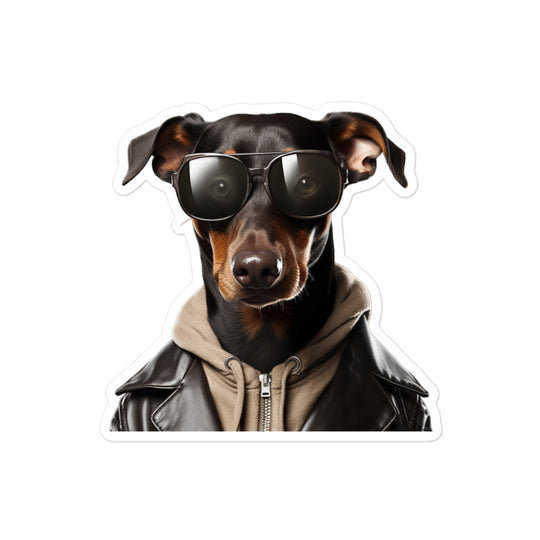 Doberman Student Sticker - Stickerfy.ai