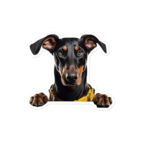 Doberman Contractor Sticker - Stickerfy.ai