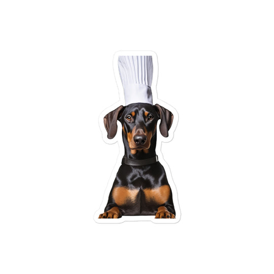 Doberman Chef Sticker - Stickerfy.ai