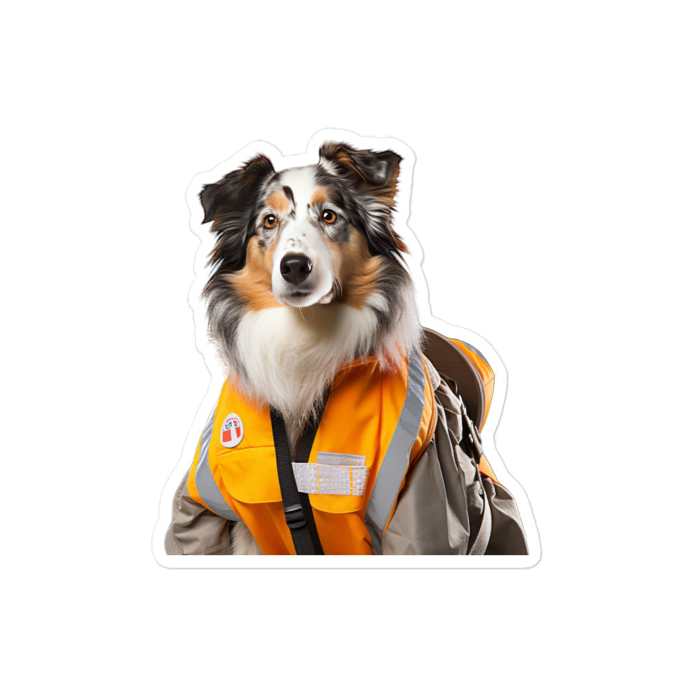 Australian Shepherd Transit Operator Sticker - Stickerfy.ai