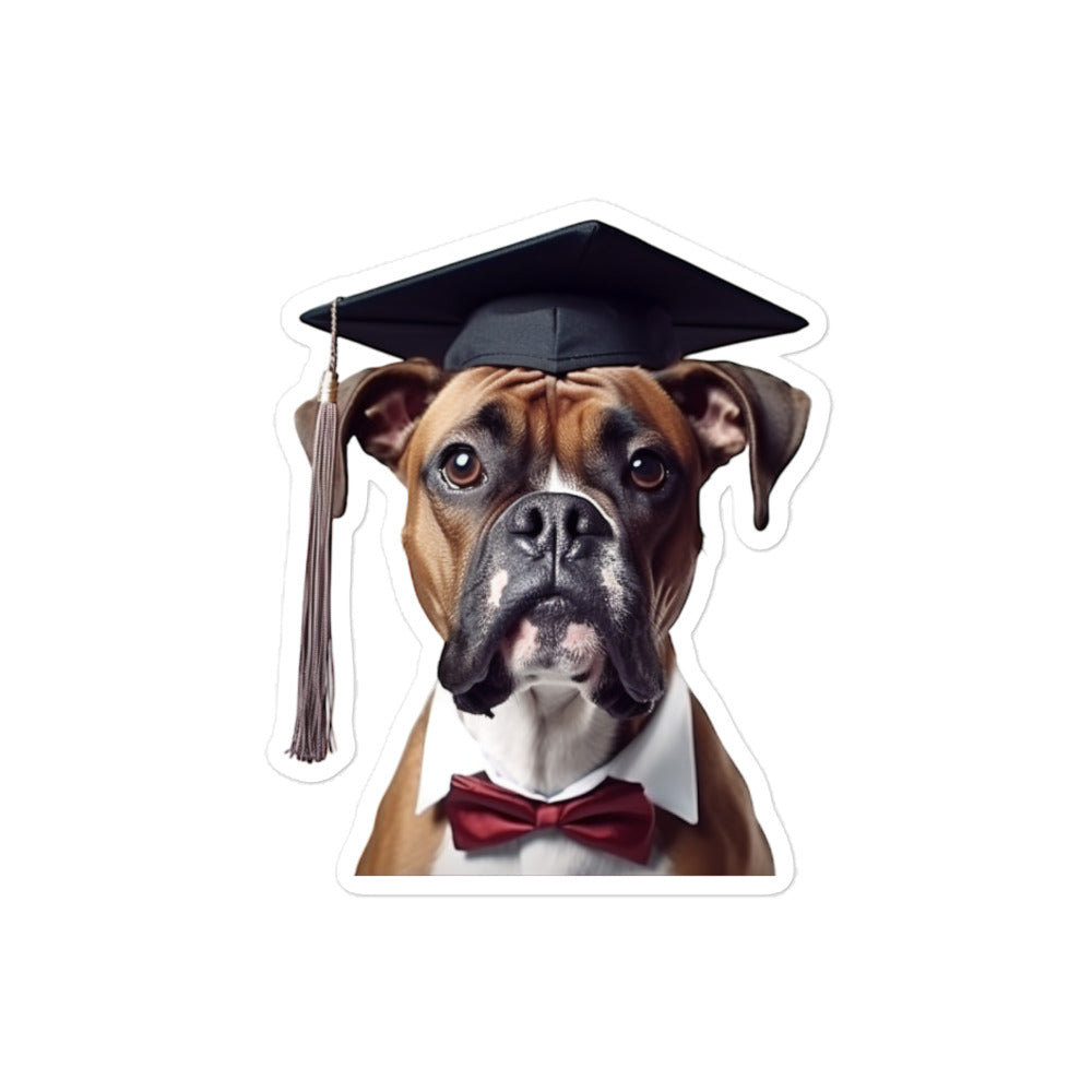 Boxer Student Sticker - Stickerfy.ai