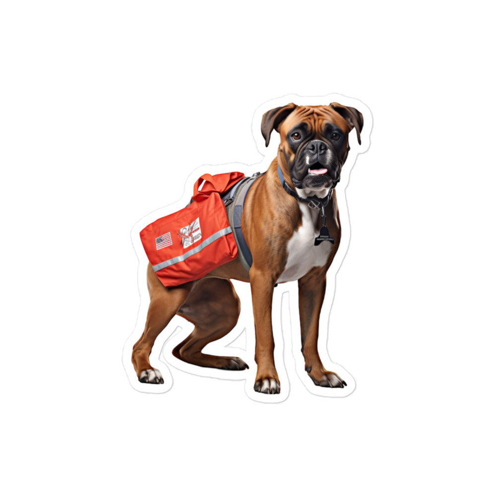 Boxer Mail Carrier Sticker - Stickerfy.ai