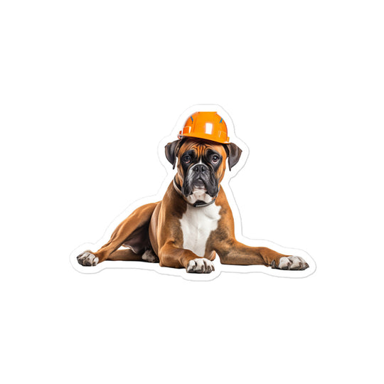 Boxer Contractor Sticker - Stickerfy.ai