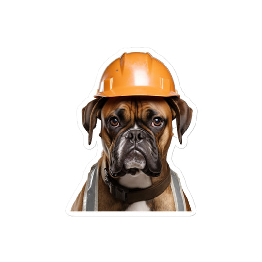 Boxer Contractor Sticker - Stickerfy.ai