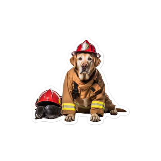 Labrador Retriever Firefighter Sticker - Stickerfy.ai