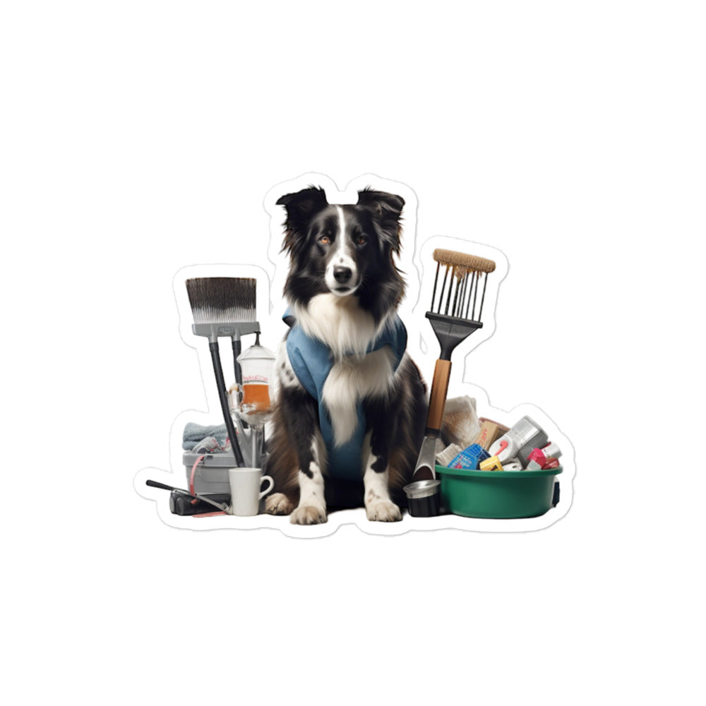 Border Collie Janitor Sticker - Stickerfy.ai