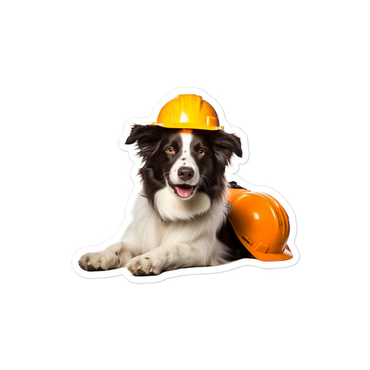 Border Collie Contractor Sticker - Stickerfy.ai