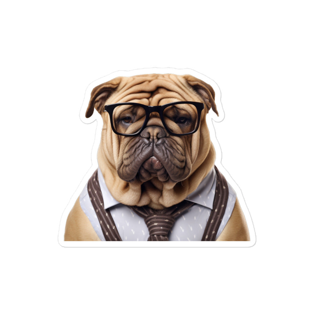 Shar Pei Student Sticker - Stickerfy.ai