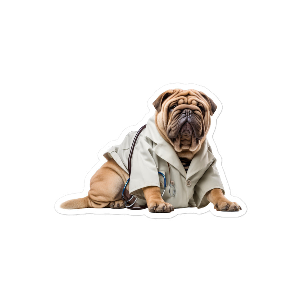 Shar Pei Doctor Sticker - Stickerfy.ai