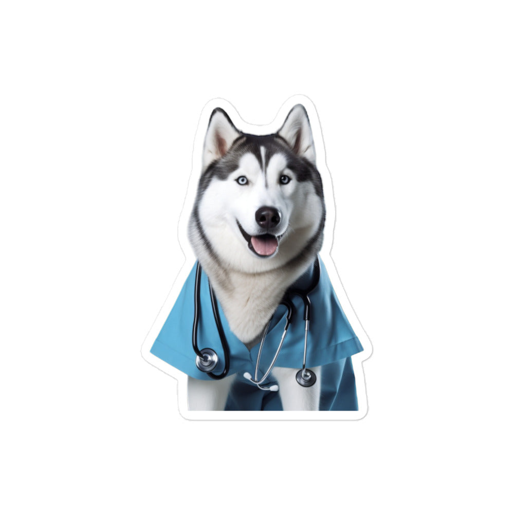 Siberian Husky Doctor Sticker - Stickerfy.ai