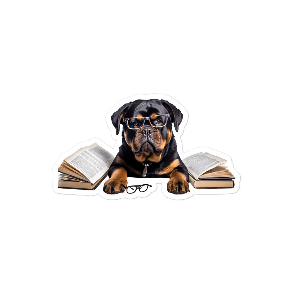 Rottweiler Student Sticker - Stickerfy.ai