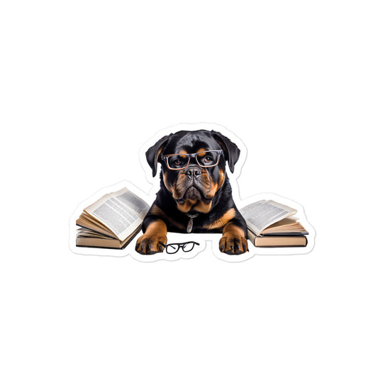 Rottweiler Student Sticker - Stickerfy.ai