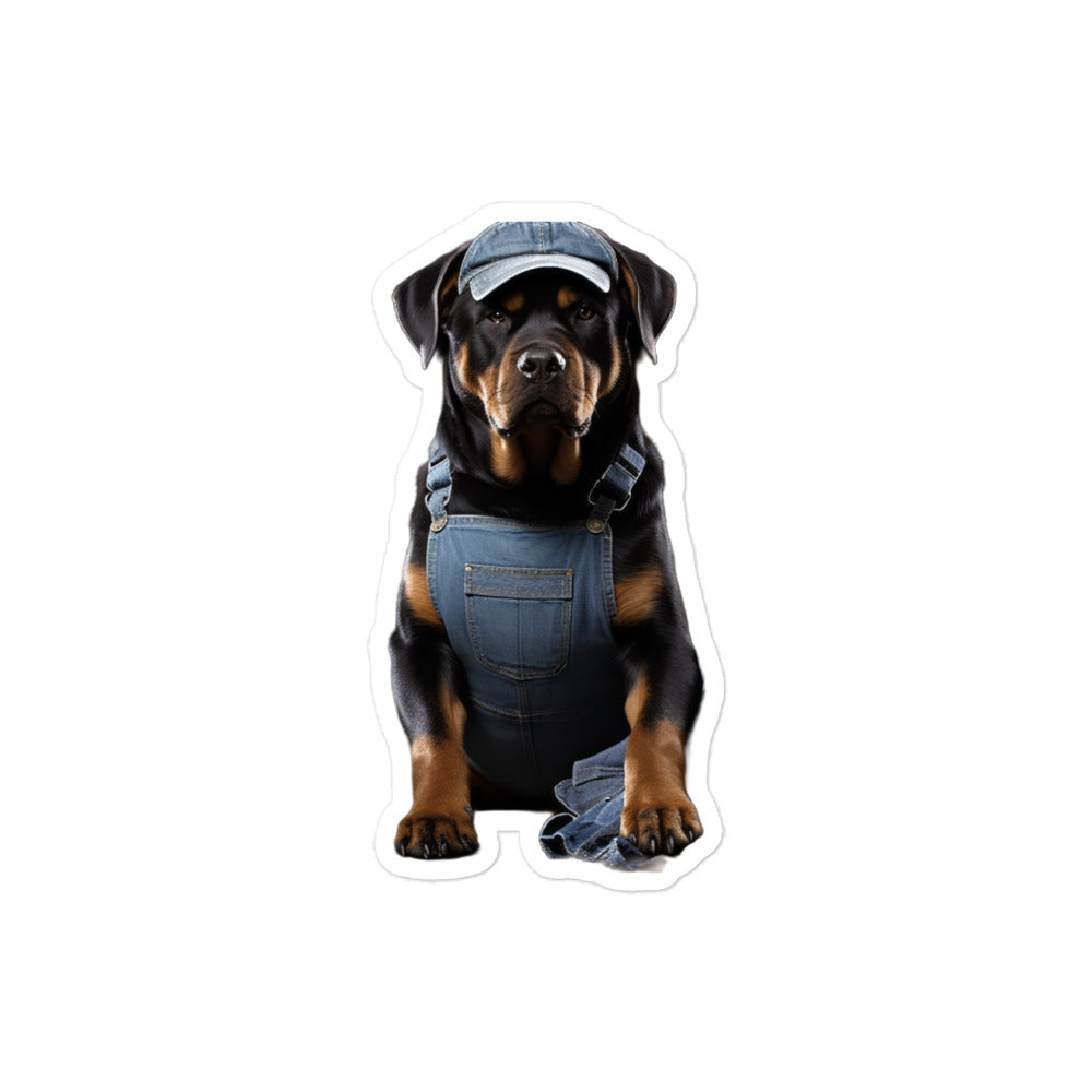 Rottweiler Janitor Sticker - Stickerfy.ai