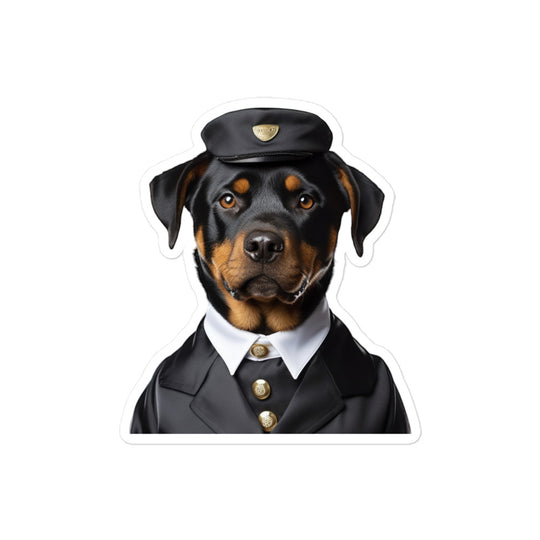 Rottweiler Hotel Staff Sticker - Stickerfy.ai