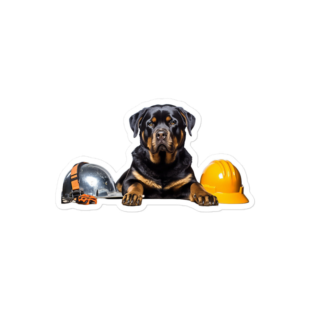 Rottweiler Contractor Sticker - Stickerfy.ai