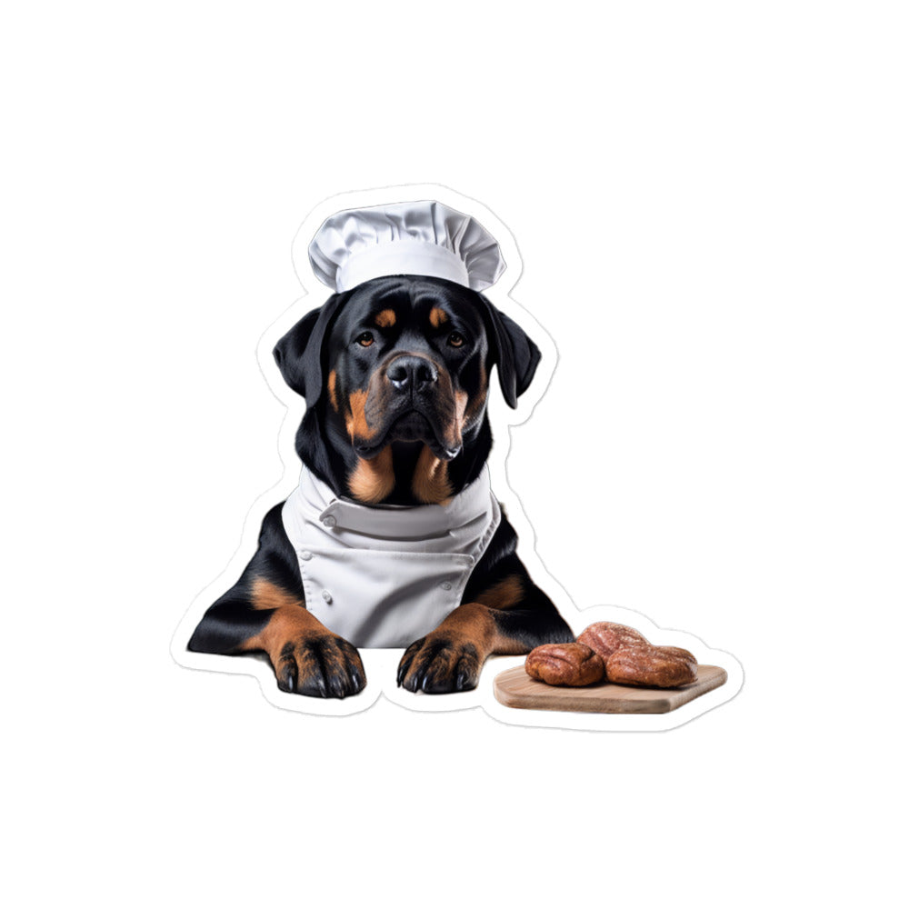 Rottweiler Chef Sticker - Stickerfy.ai