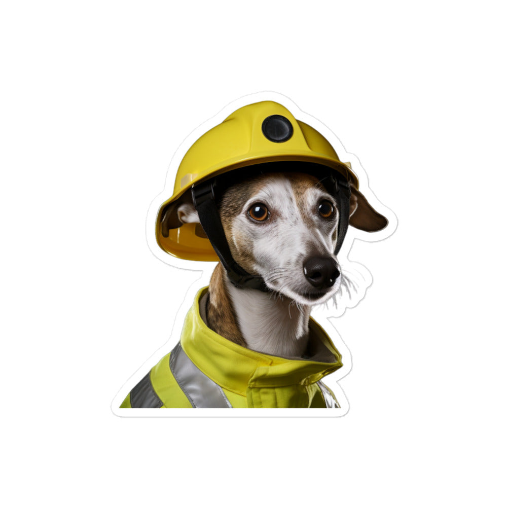 Whippet Firefighter Sticker - Stickerfy.ai