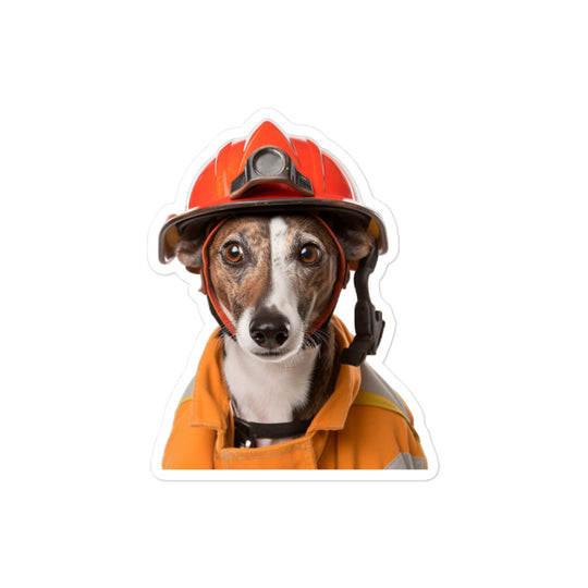 Whippet Firefighter Sticker - Stickerfy.ai