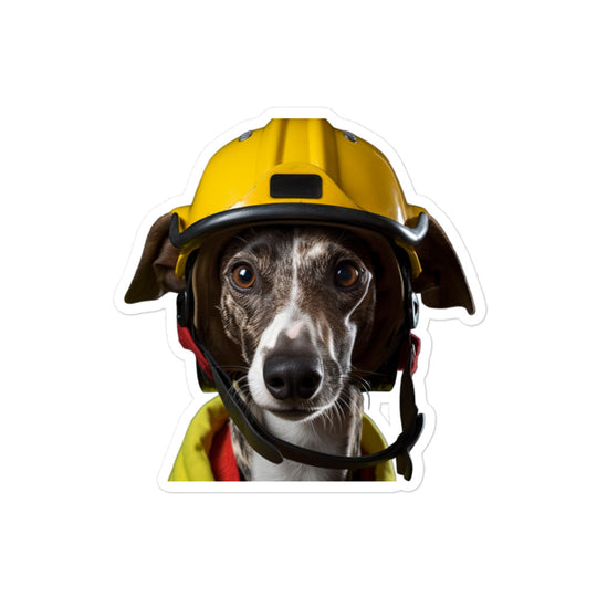 Whippet Firefighter Sticker - Stickerfy.ai