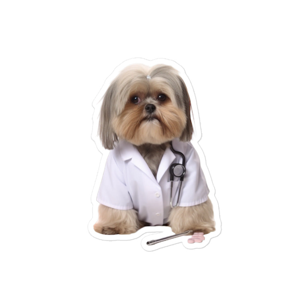 Shih Tzu Pharmacist Sticker - Stickerfy.ai