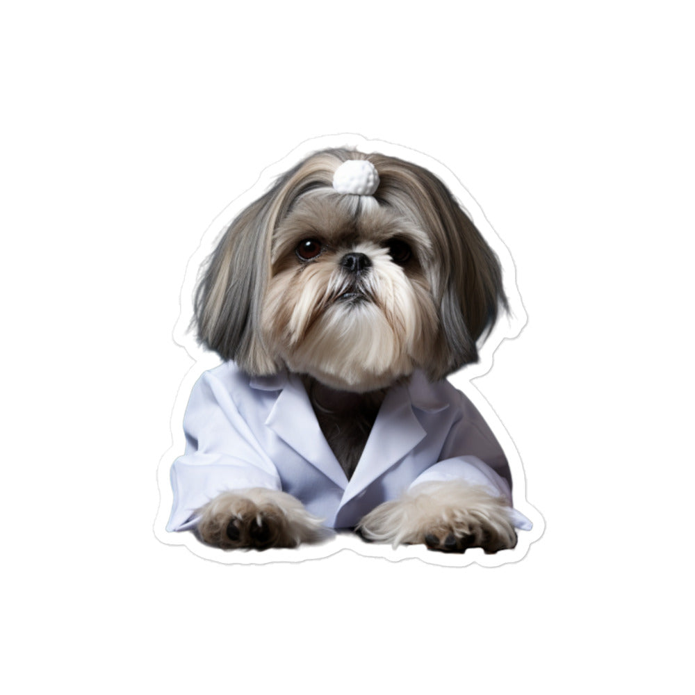 Shih Tzu Pharmacist Sticker - Stickerfy.ai