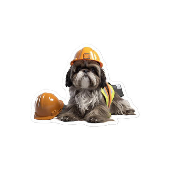 Shih Tzu Contractor Sticker - Stickerfy.ai