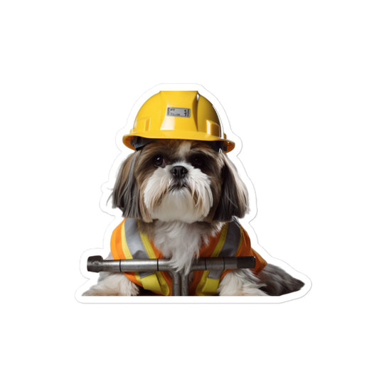 Shih Tzu Contractor Sticker - Stickerfy.ai