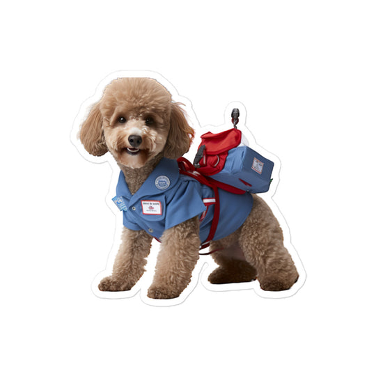 Poodle Mail Carrier Sticker - Stickerfy.ai