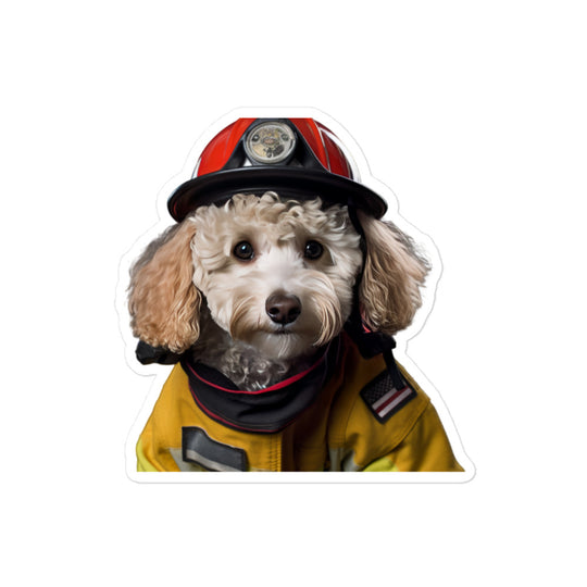 Poodle Firefighter Sticker - Stickerfy.ai