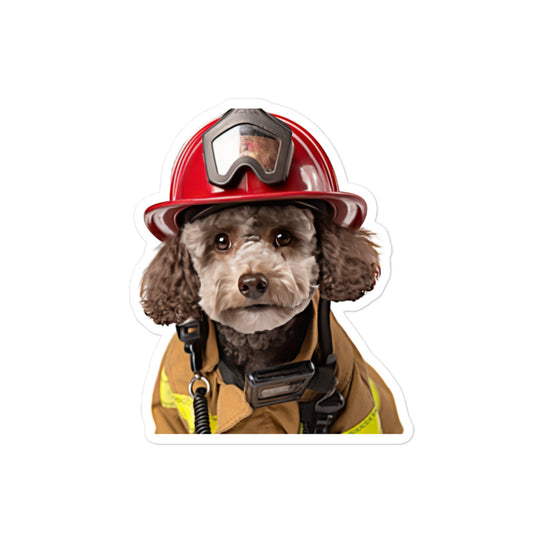 Poodle Firefighter Sticker - Stickerfy.ai