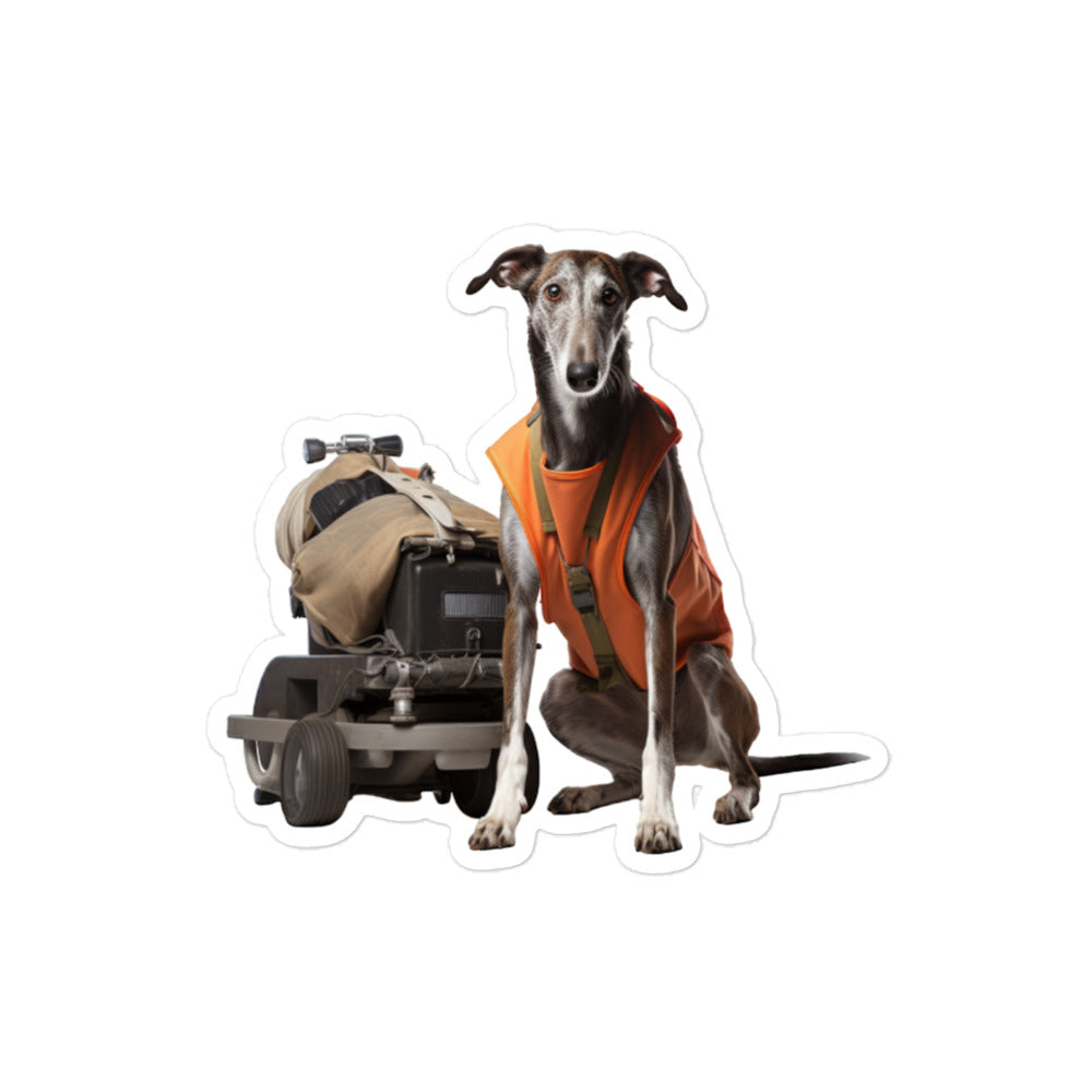 Greyhound Janitor Sticker - Stickerfy.ai