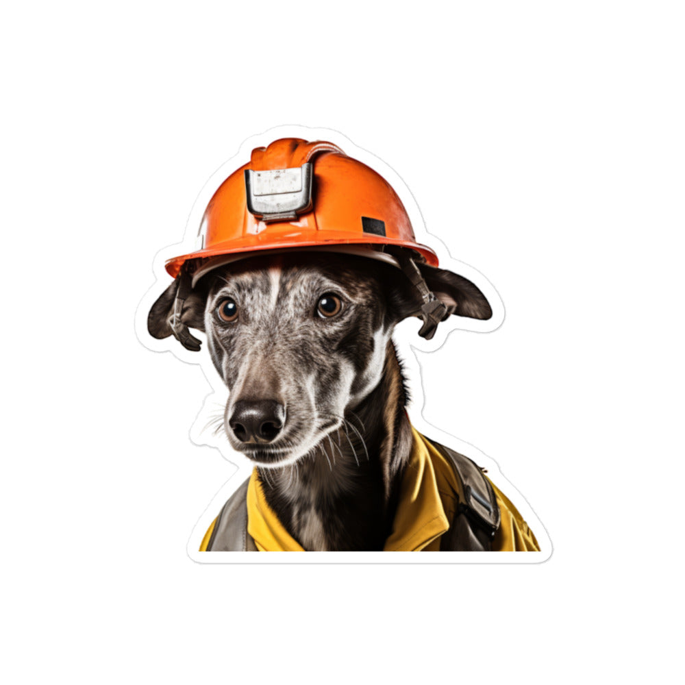 Greyhound Firefighter Sticker - Stickerfy.ai