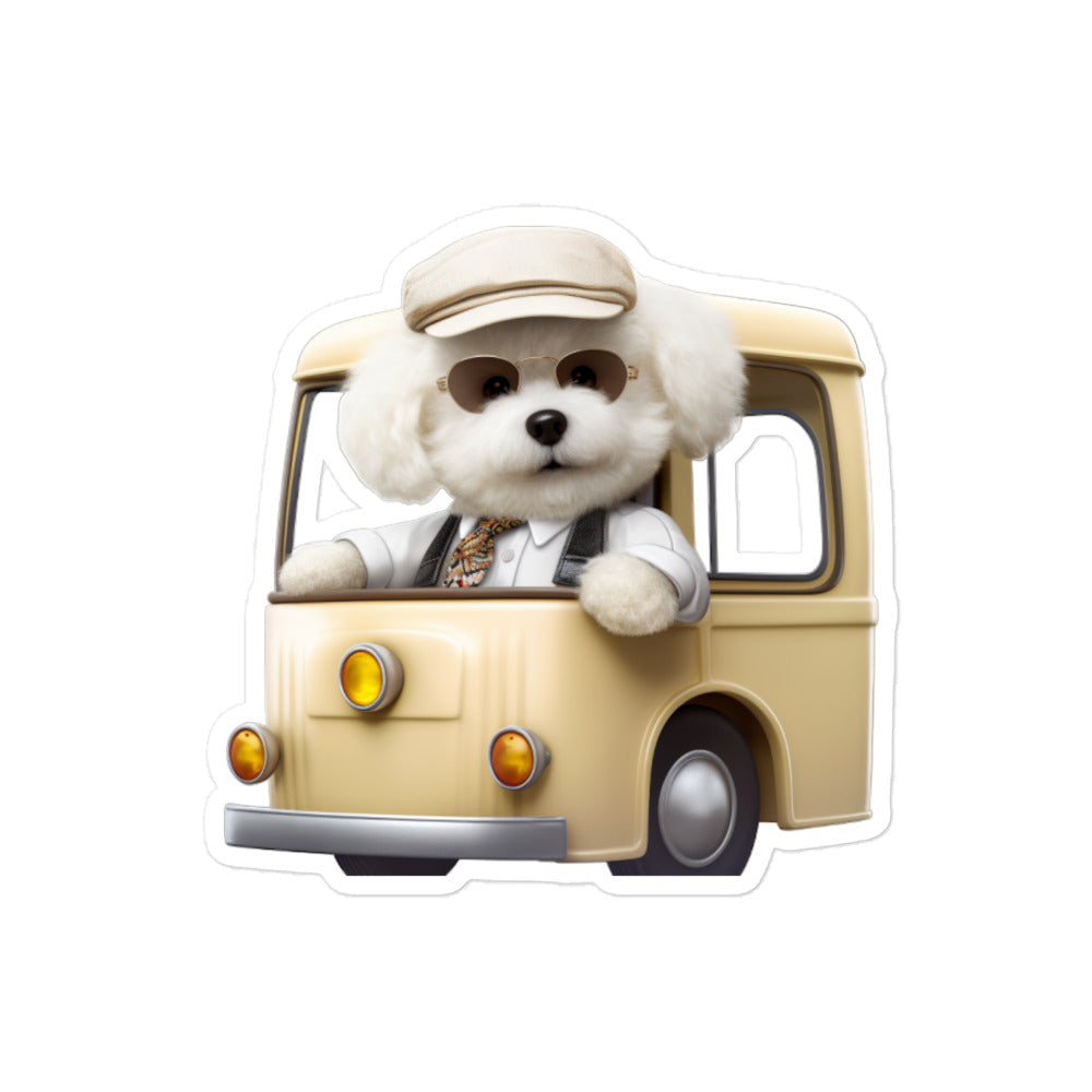 Bichon Frise Transit Operator Sticker - Stickerfy.ai