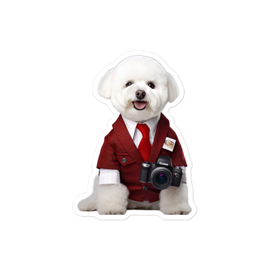 Bichon Frise Sales Consultant Sticker - Stickerfy.ai