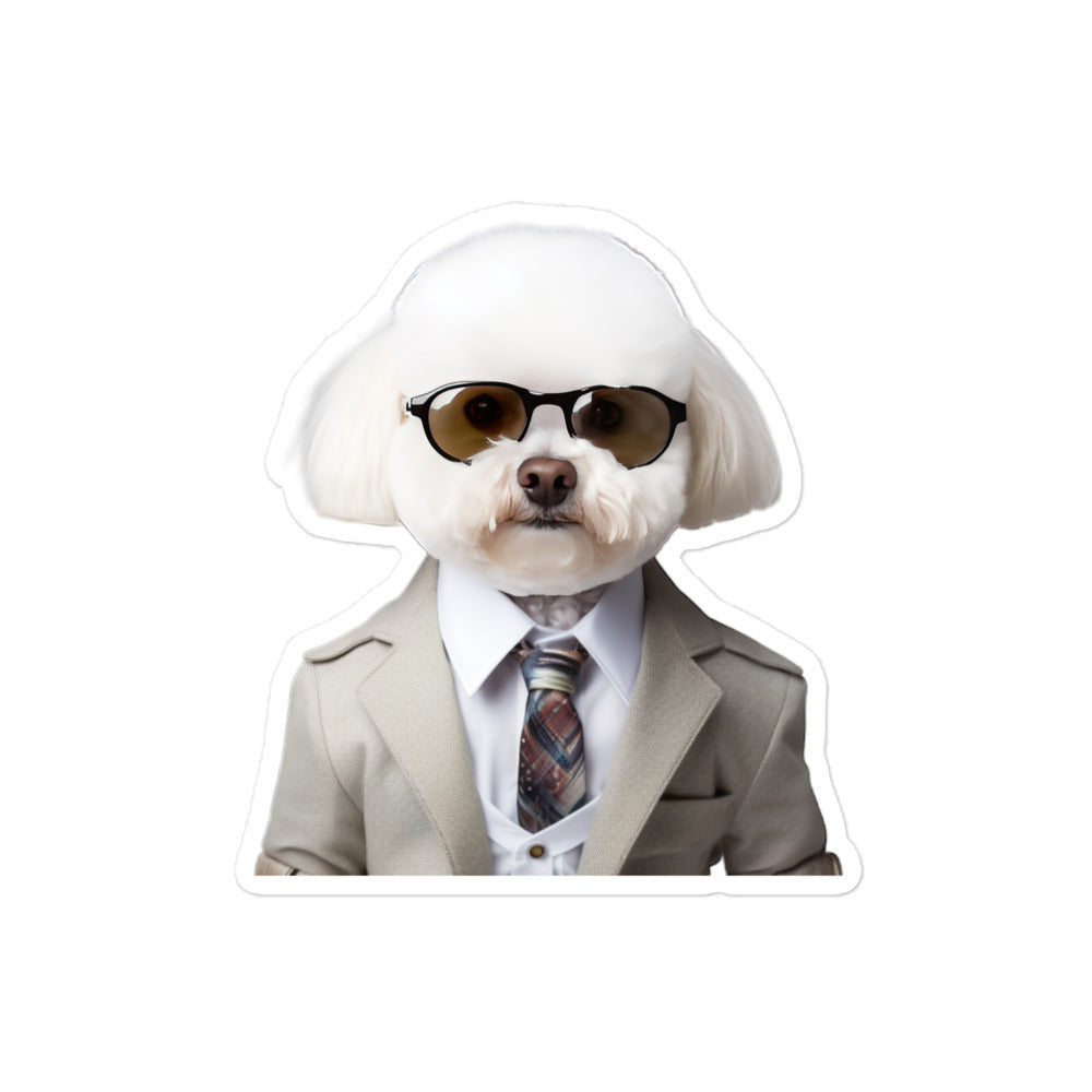 Bichon Frise Sales Consultant Sticker - Stickerfy.ai