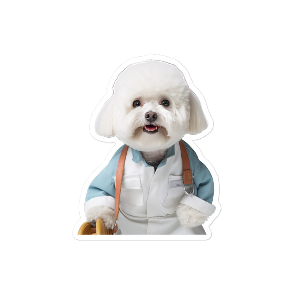 Bichon Frise Janitor Sticker - Stickerfy.ai
