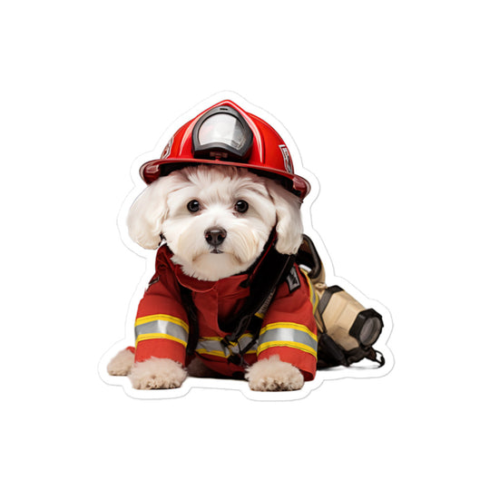 Bichon Frise Firefighter Sticker - Stickerfy.ai