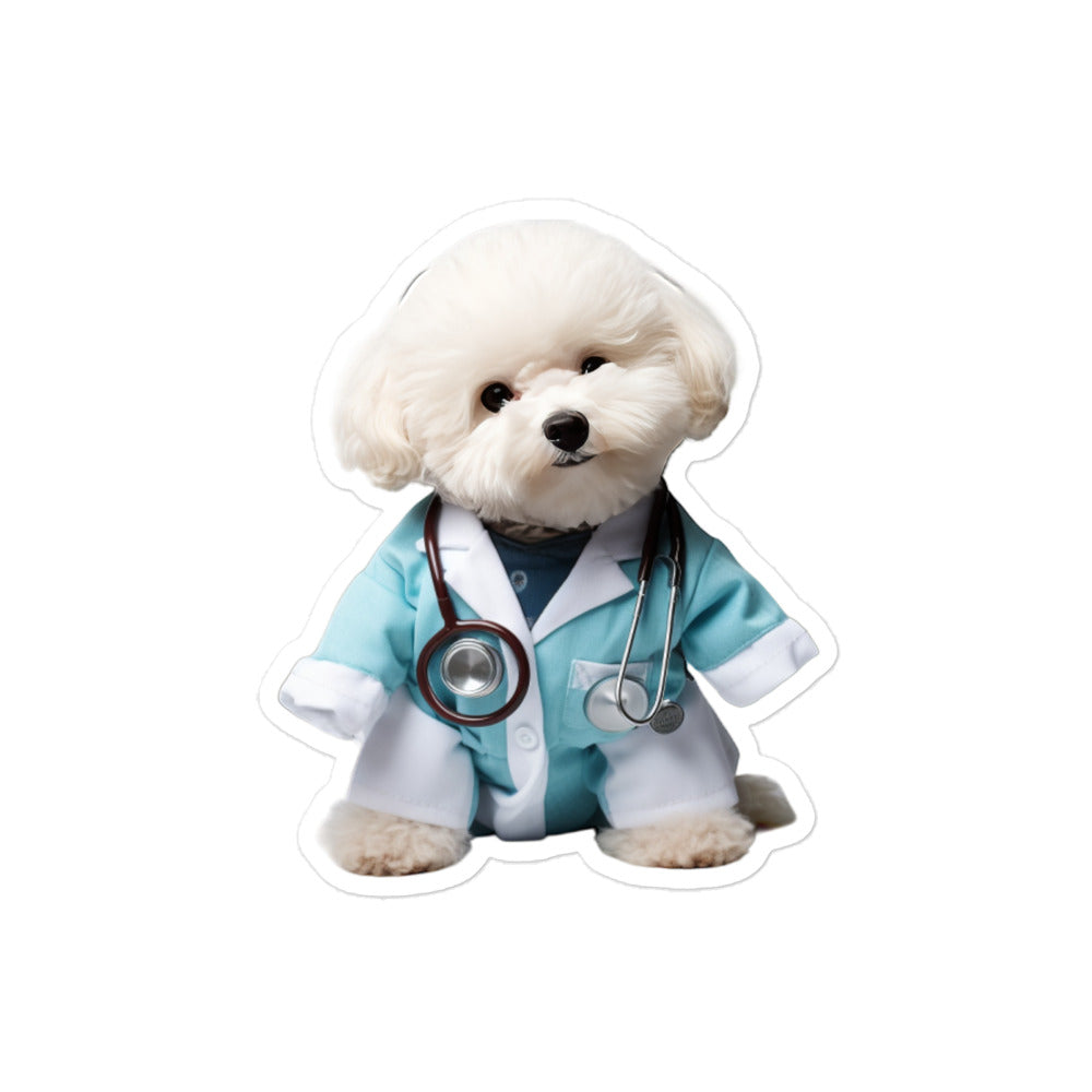 Bichon Frise Doctor Sticker - Stickerfy.ai