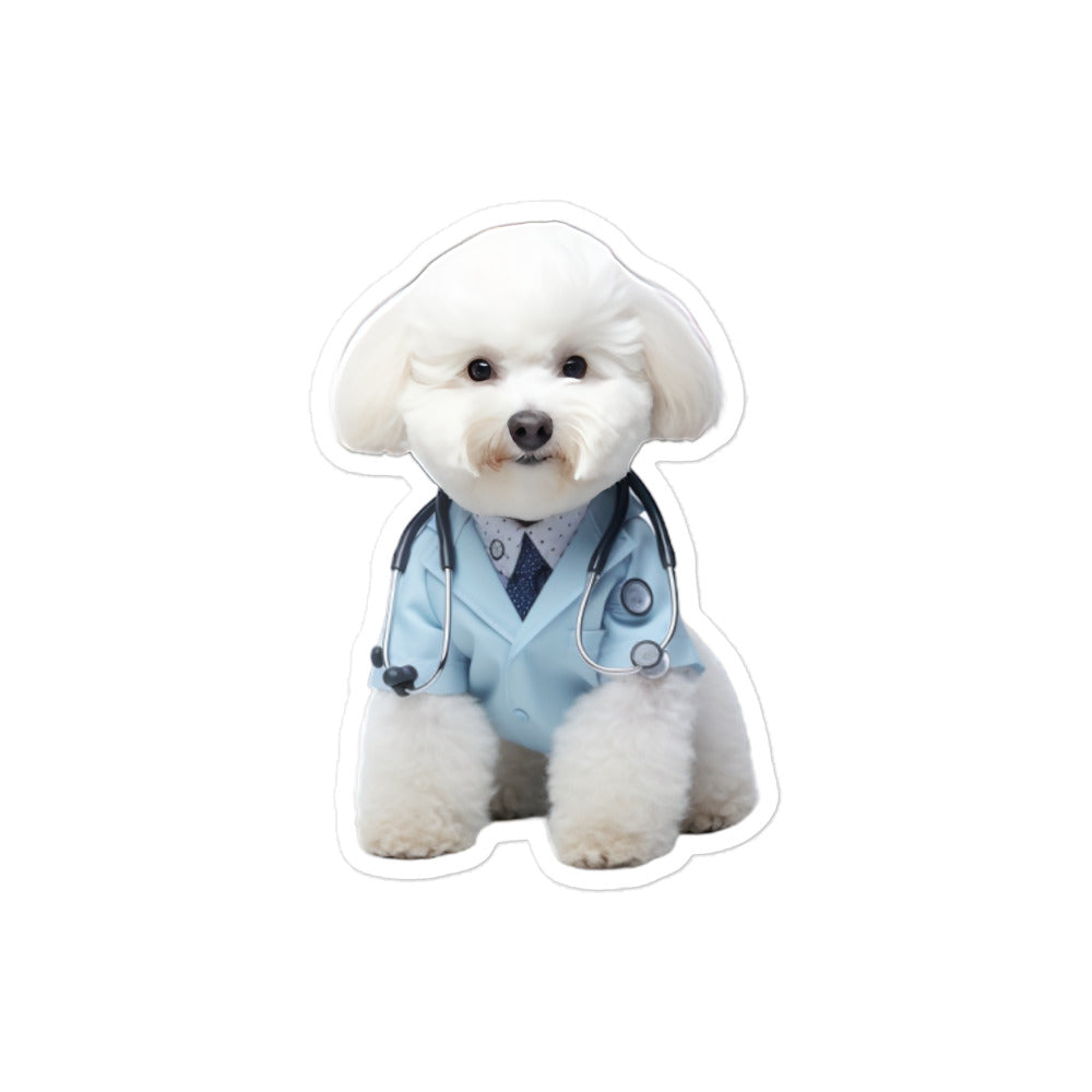 Bichon Frise Doctor Sticker - Stickerfy.ai