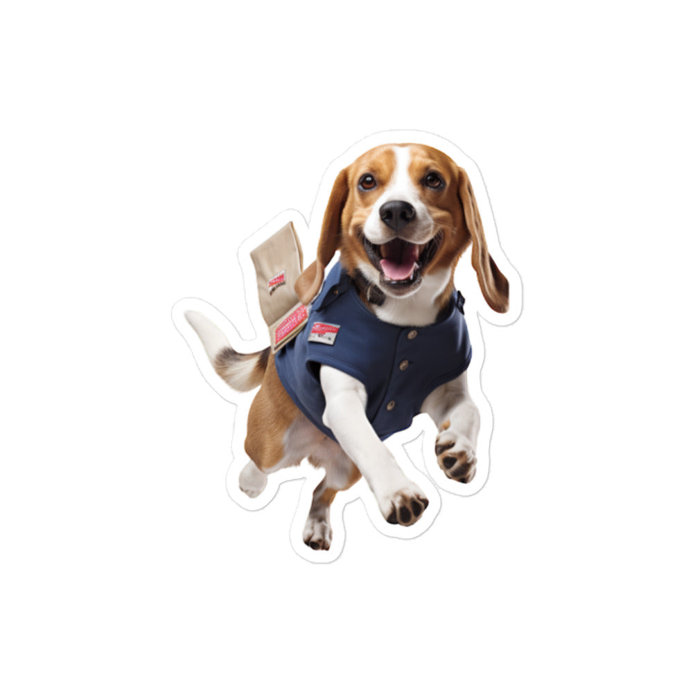 Beagle Mail Carrier Sticker - Stickerfy.ai