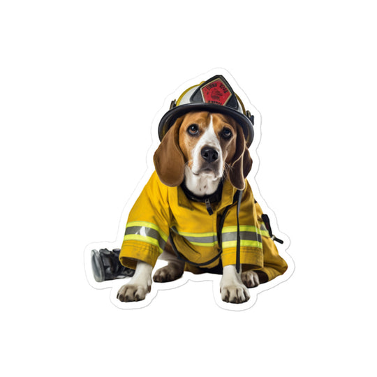 Beagle Firefighter Sticker - Stickerfy.ai