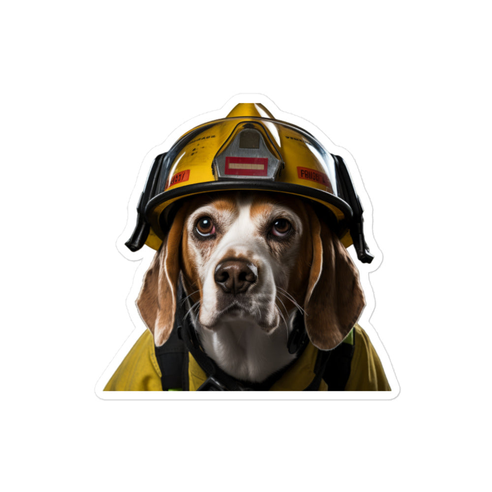 Beagle Firefighter Sticker - Stickerfy.ai