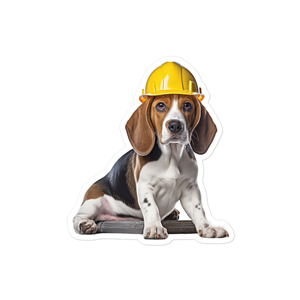 Beagle Contractor Sticker - Stickerfy.ai