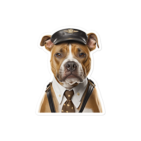 American Staffordshire Terrier Transit Operator Sticker - Stickerfy.ai