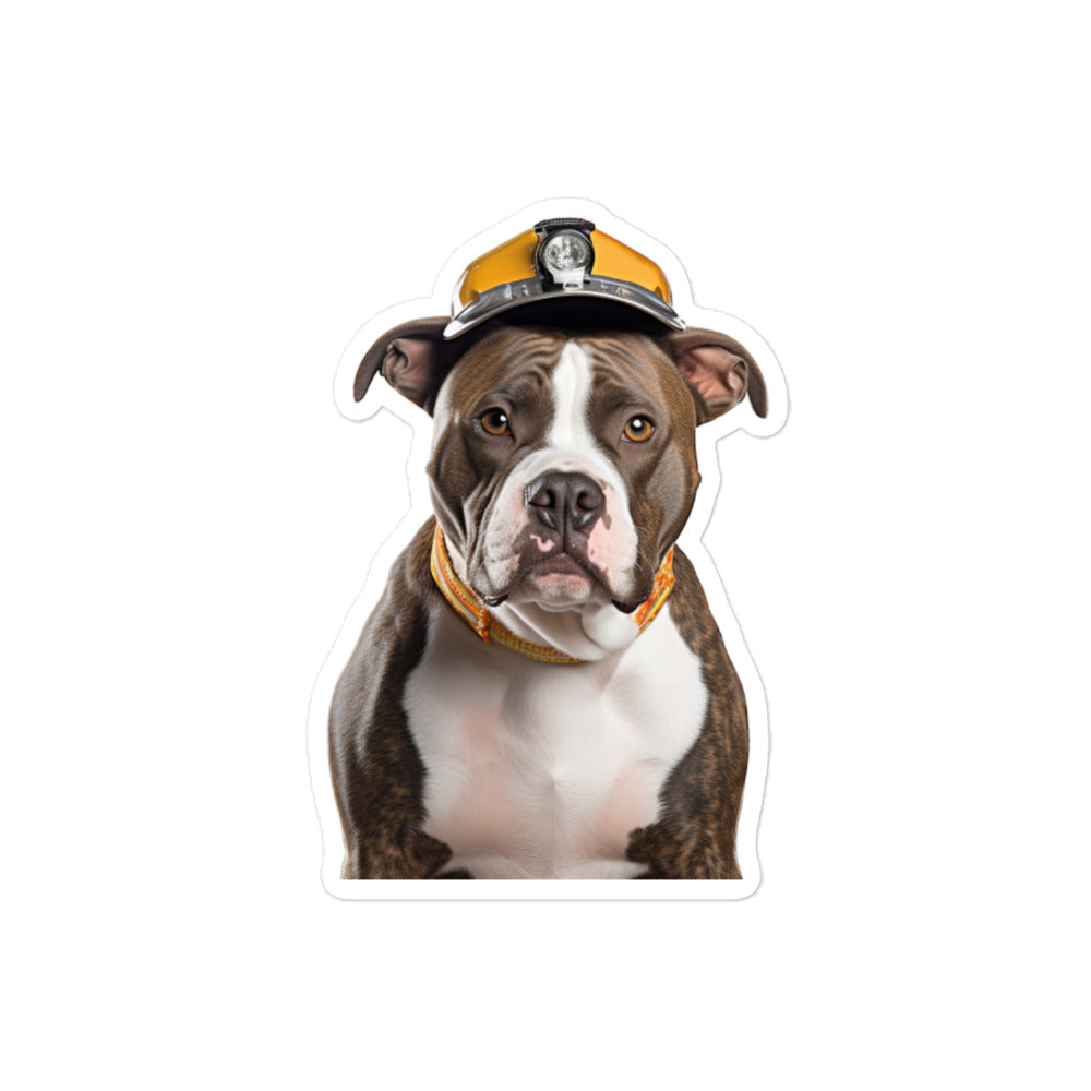 American Staffordshire Terrier Transit Operator Sticker - Stickerfy.ai