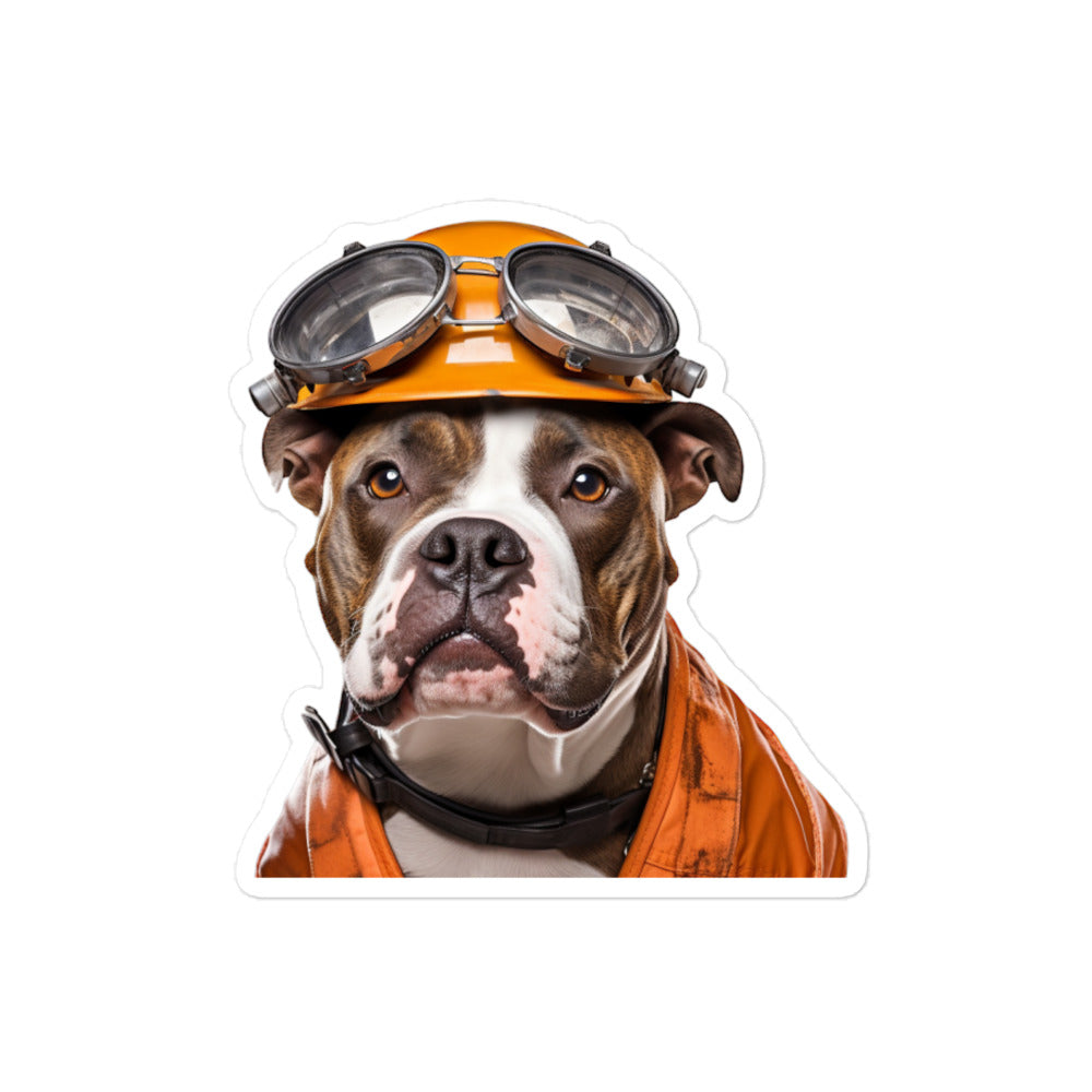 American Staffordshire Terrier Transit Operator Sticker - Stickerfy.ai