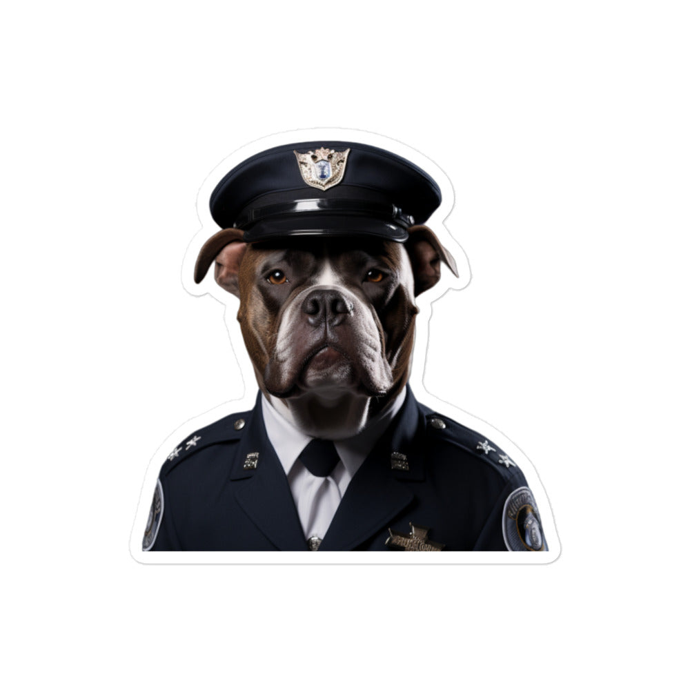 American Staffordshire Terrier Security Officer Sticker - Stickerfy.ai
