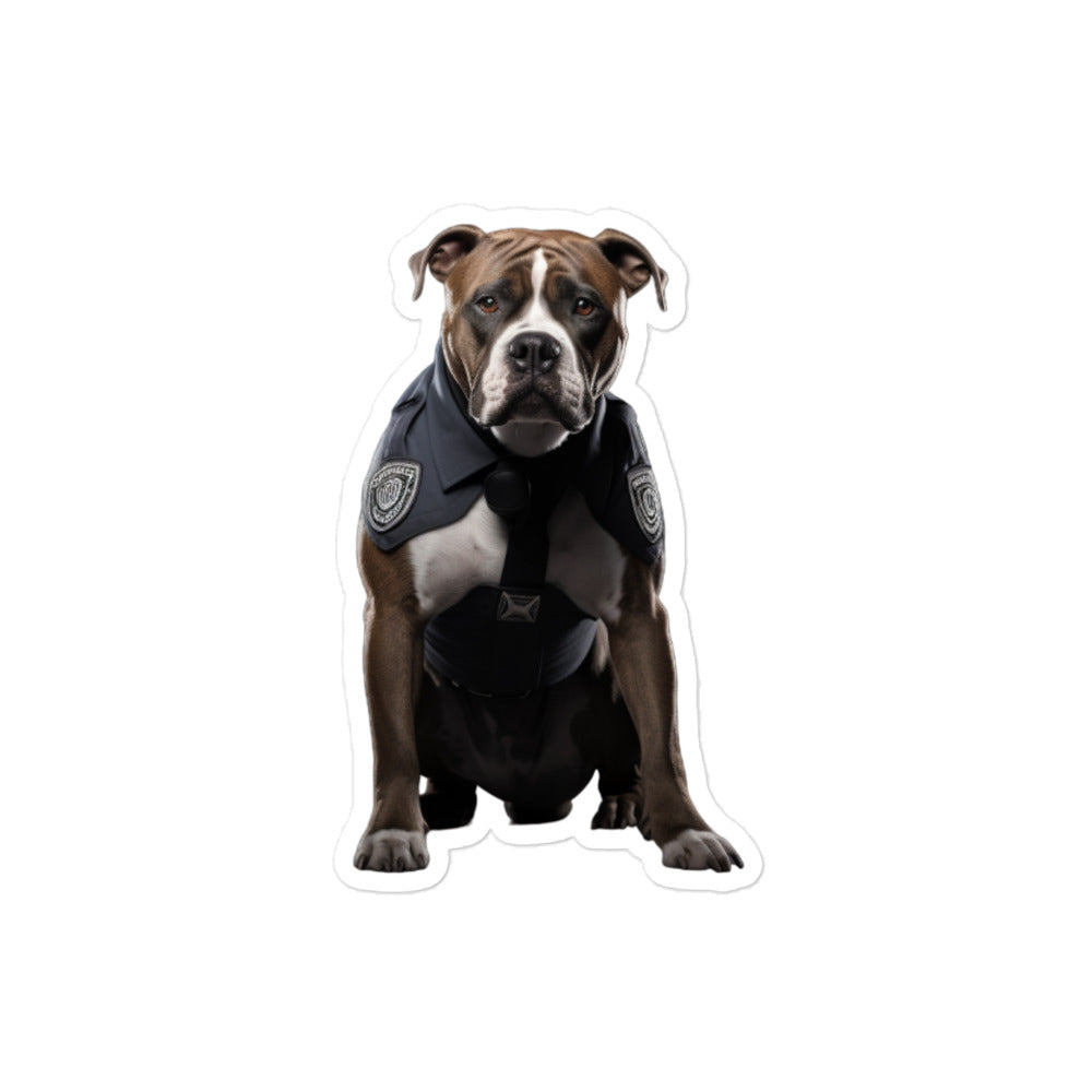 American Staffordshire Terrier Security Officer Sticker - Stickerfy.ai