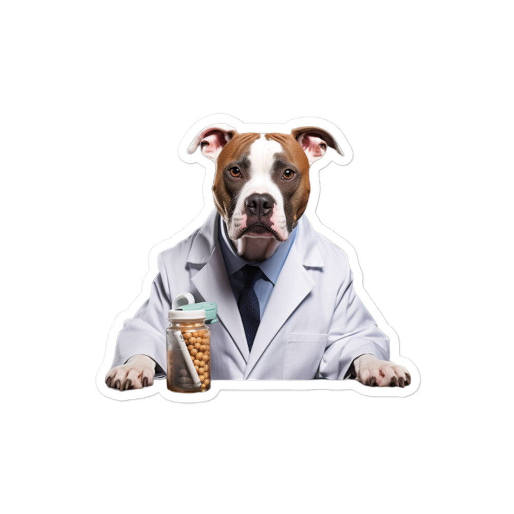 American Staffordshire Terrier Pharmacist Sticker - Stickerfy.ai