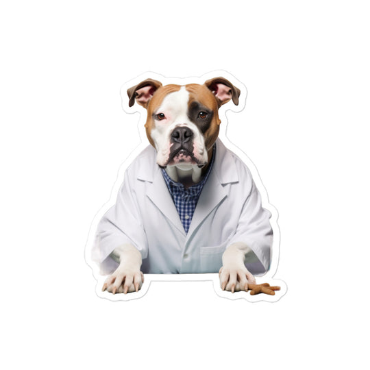 American Staffordshire Terrier Pharmacist Sticker - Stickerfy.ai